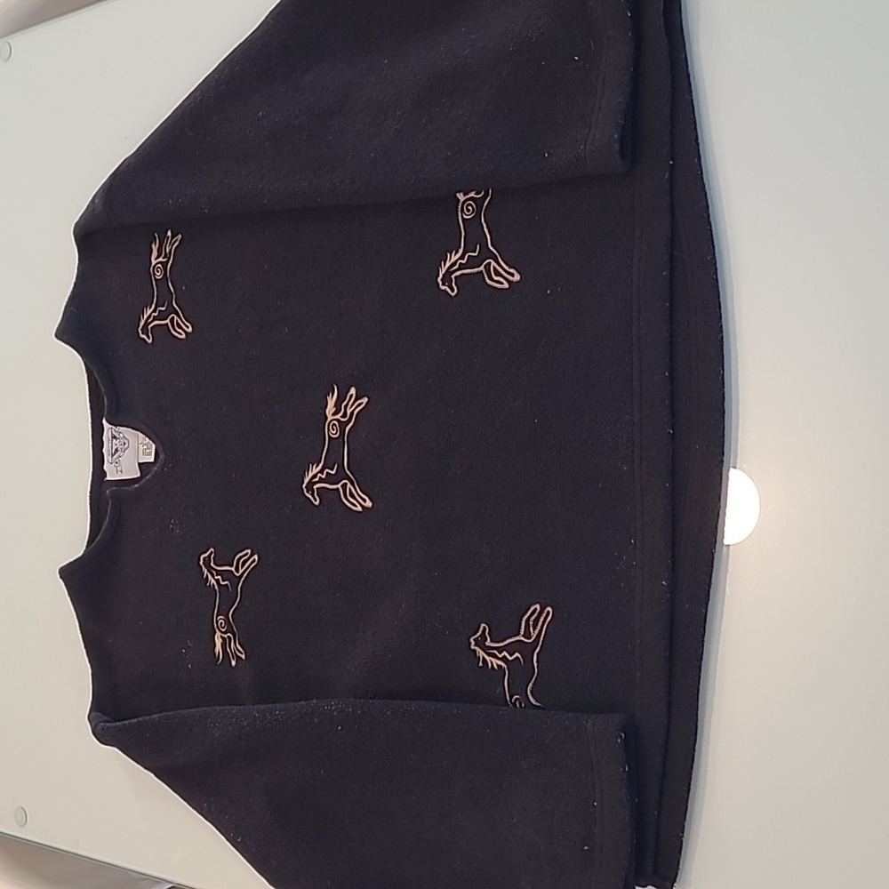 EUC VTG Artic Image Aztec Equestrian Fleece V-neck Pull Over